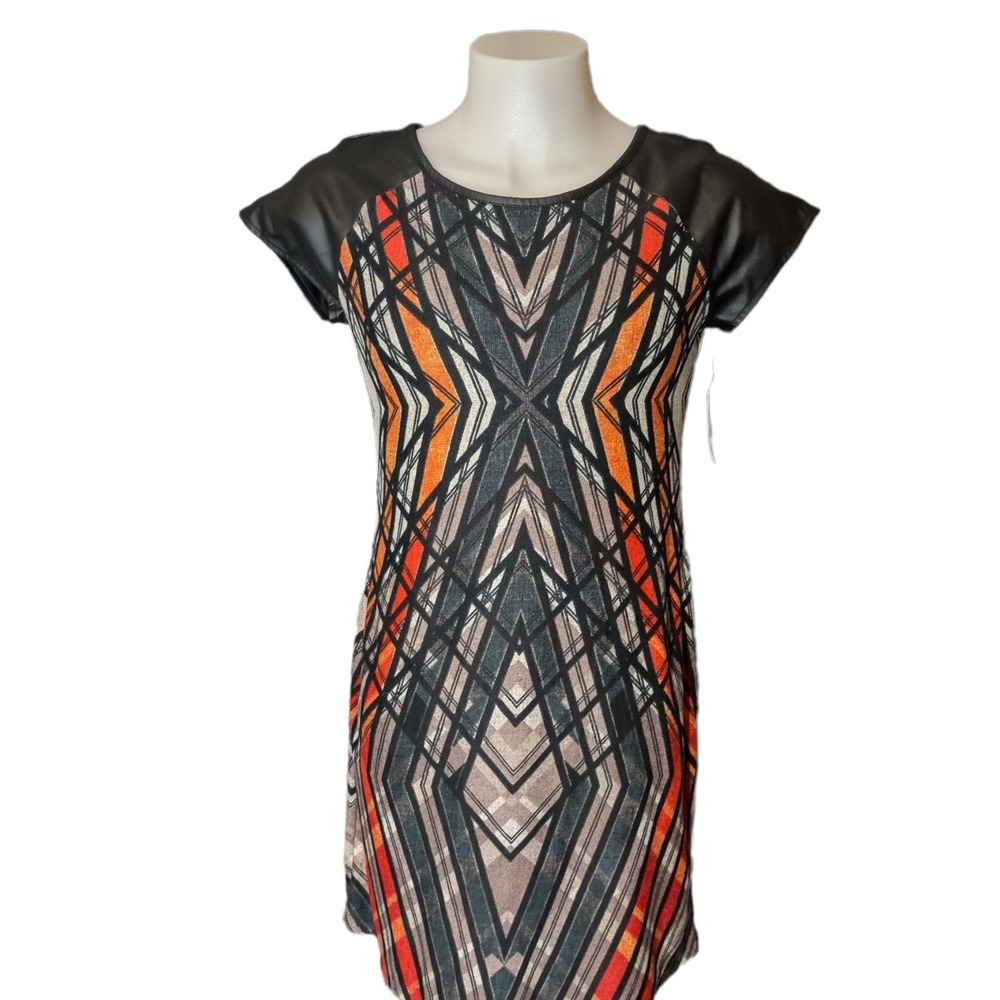 Ronni Nicole Sheath Dress Women 10 Geometric Print Gorpcore Retro Multi Color EX